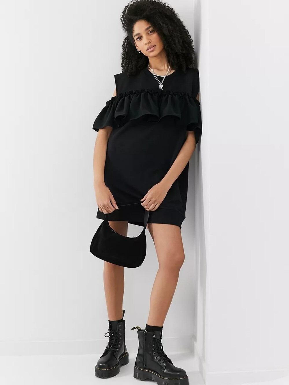 NWT $465 New Maison Martin Margiela MM6 Ruffle Mini dress Size XS Oversized
